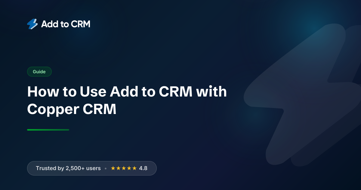 How to Use Add to CRM with Copper CRM | AddToCRM.com