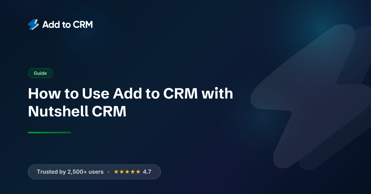 How to Use Add to CRM with Nutshell CRM | Add to CRM