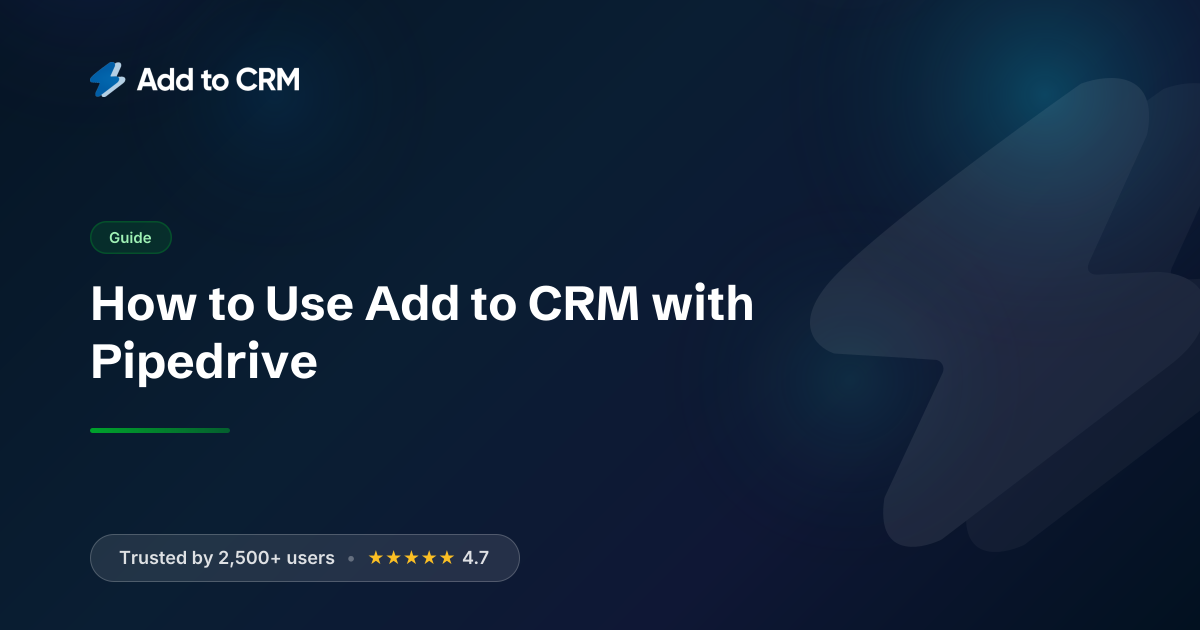 How to Use Add to CRM with Pipedrive | AddToCRM.com