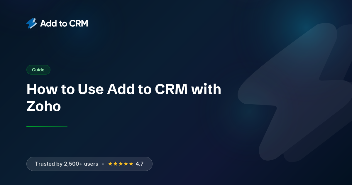 How to Use Add to CRM with Zoho | Add to CRM
