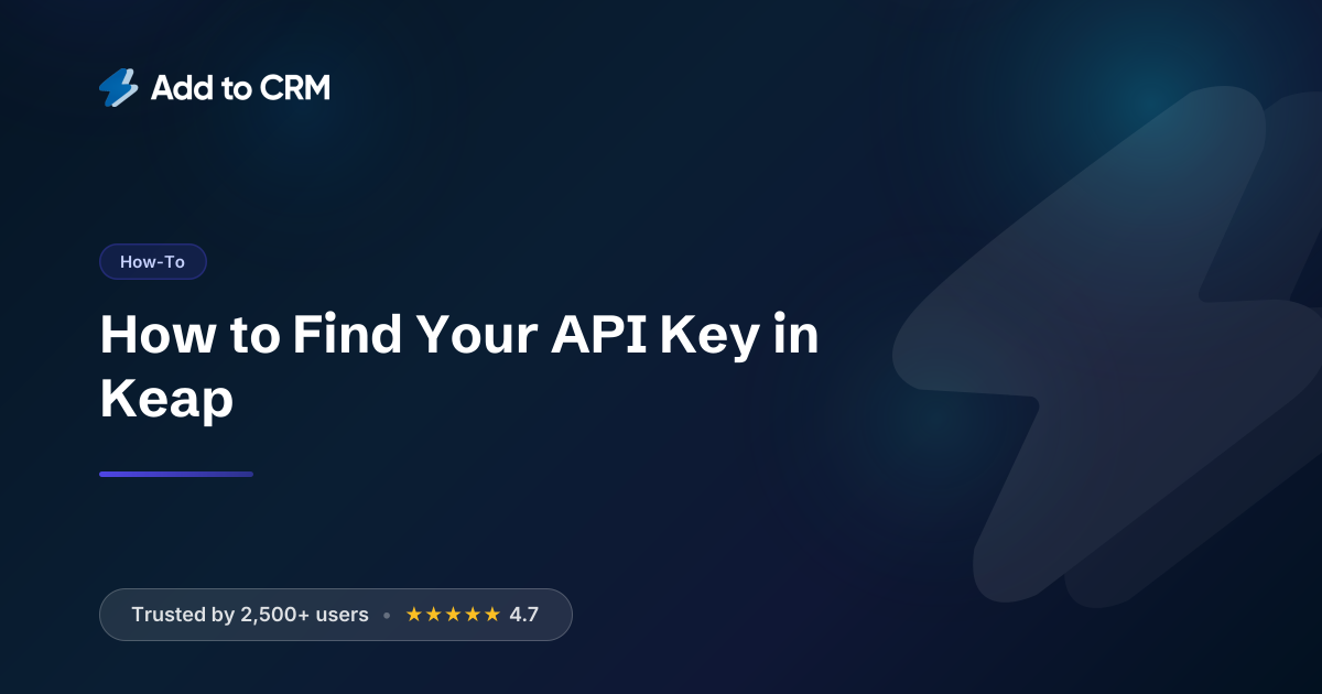 How to Find Your API Key in Keap | Add to CRM