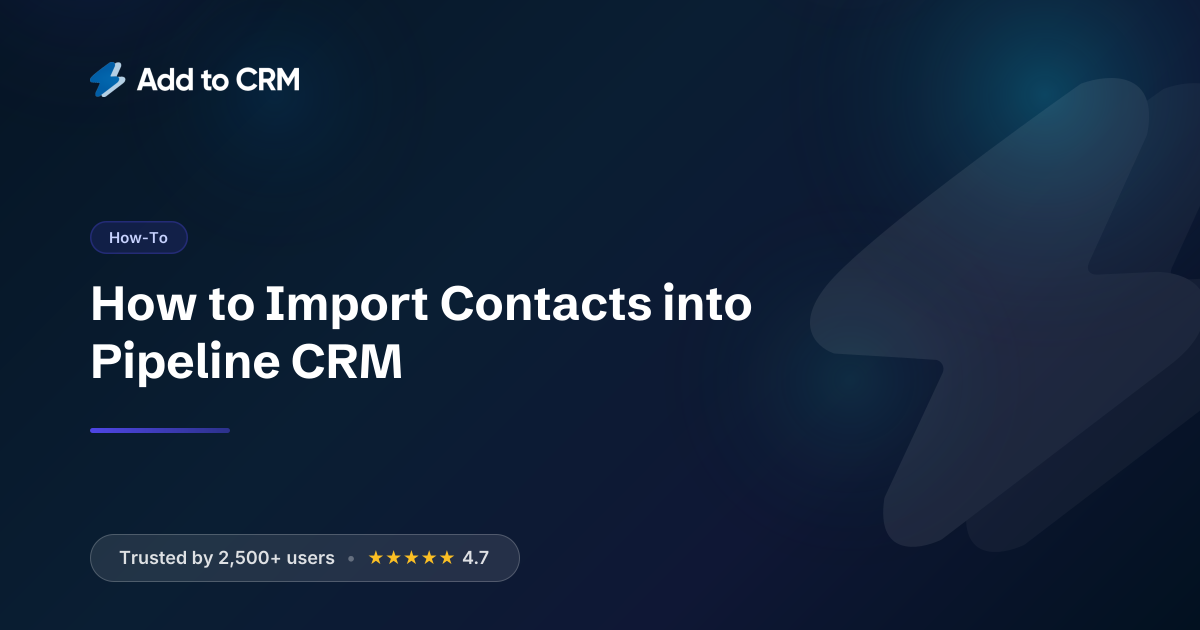 How to Import Contacts into Pipeline CRM | Add to CRM