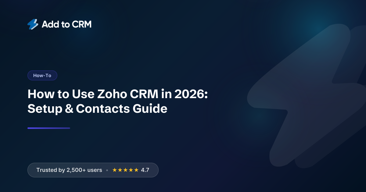 How to Use Zoho CRM in 2026: Setup & Contacts Guide