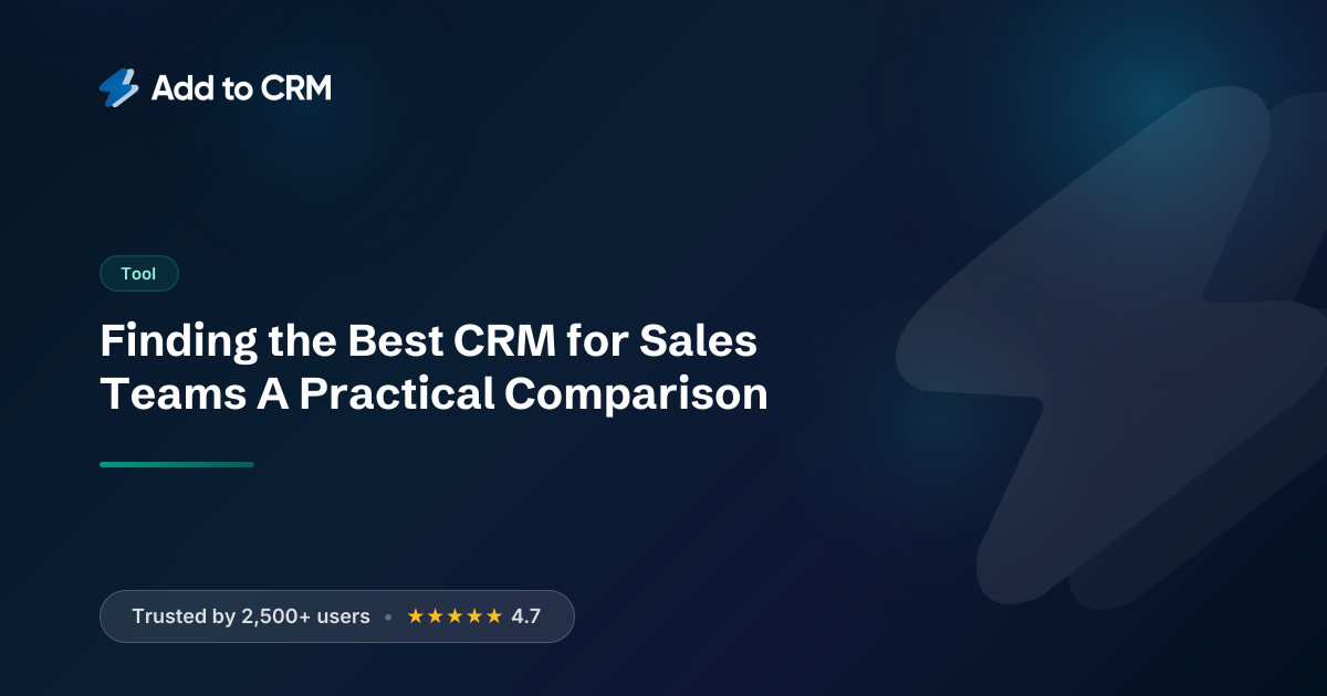 Finding the Best CRM for Sales Teams A Practical Comparison