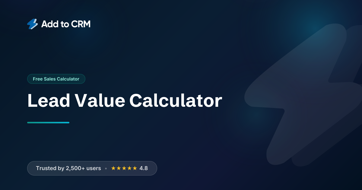Lead Value Calculator | Add to CRM