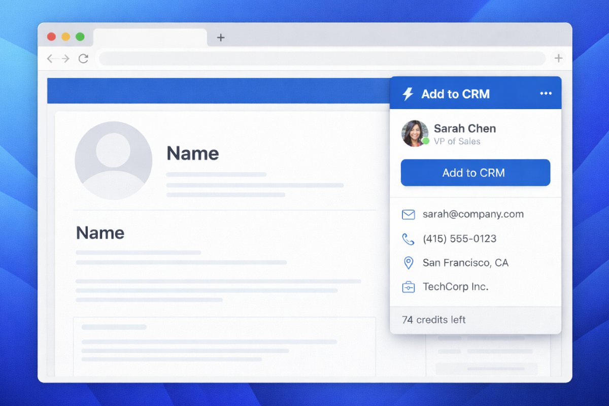 AddToCRM Chrome extension on LinkedIn